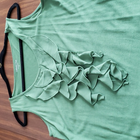 Coldwater Creek Sleeveless Ruffle front tank - Picture 1 of 3